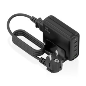 aisens cargador gan 140w 3xusb c pd3.0, qc4.0, qc5.0 1xusb a qc3.0 cable 1.4 metros color negro