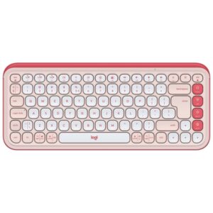logitech pop icon keys teclado inalambrico bluetooth indicadores luminosos autonomia hasta 36 meses color blanco y naranja