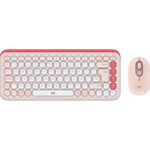 logitech pop icon combo pack inalambrico teclado multimedia + raton bluetooth autonomia teclado 36 meses raton 24 meses color rosa y blanco