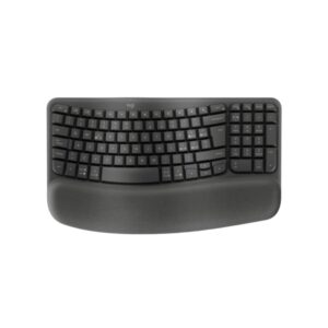 logitech wave keys teclado inalambrico ondulado indicadores luminosos patas ajustables autonomia hasta 36 meses reposa muñecas acolchado