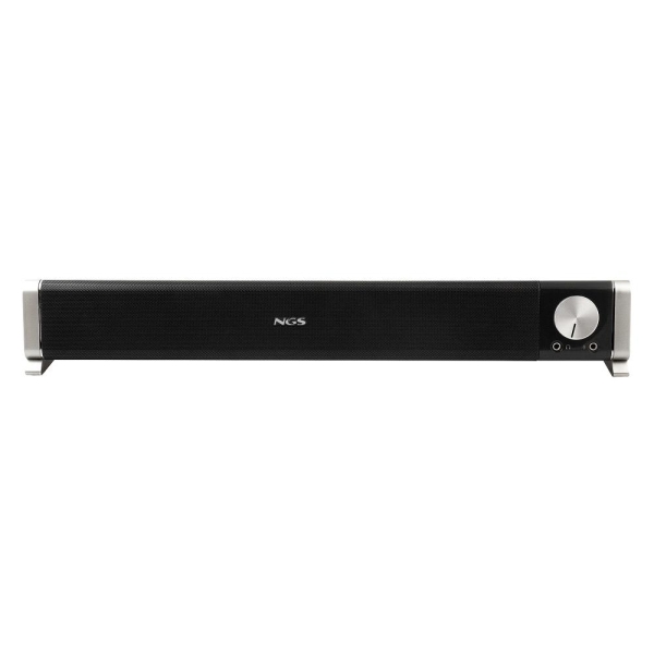 ngs sb500 bt barra de sonido bluetooth 20w alimentacion por usb entrada jack y microfono salida auriculares control de volumen integrado diseño compacto color negro