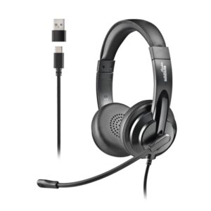 ngs vox605 c auriculares usb c con microfono microfono regulable y flexible almohadillas y diadema acolchadas diadema ajustable control en cable cable de 2m color negro