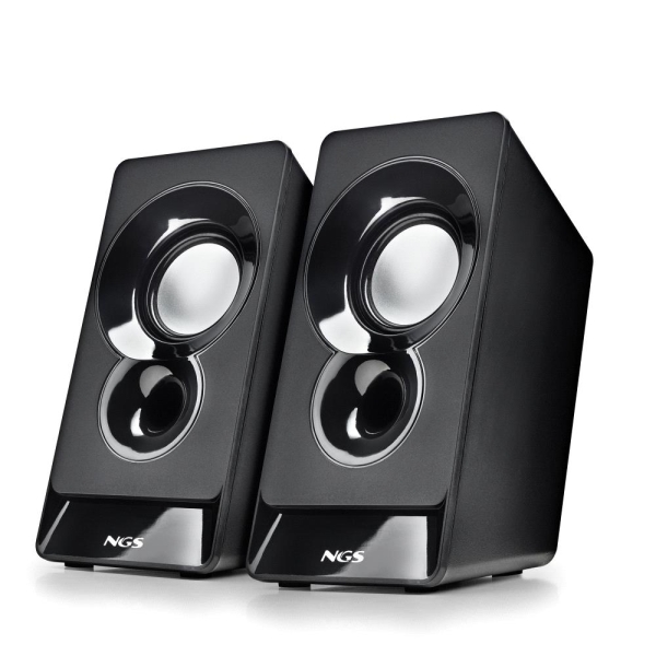 ngs sb210 altavoces 2.0 12w alimentacion por usb entrada jack control de volumen integrado color negro