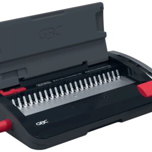 gbc combbind cb12 encuadernadora manual de canutillo encuaderna hasta 165 hojas a4 puede perforar hasta 14 hojas rapida y sencilla de usar color negro