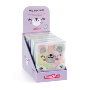 miquel rius back2fun expositor con 9 diarios secretos peluches animales 3 de cada modelo oso, koala y gato cierre con llave