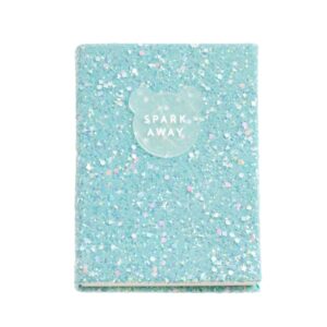 miquel rius back2fun cuaderno encolado con cubierta de purpurina azul y patch de silicona 96 hojas lisas de papel 100 g/m2