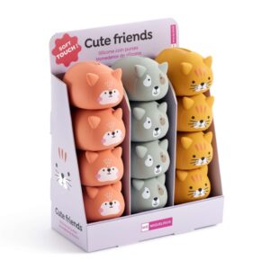 miquel rius back2fun animales cute expositor con 12 monederos de silicona 4 de cada modelo de animal cierre con cremallera