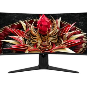 tcl 34r83q monitor 34" curvo miniled 21:9 ultra wqhd 170hz respuesta 1ms luz ambiental vesa 100x100 color blanco