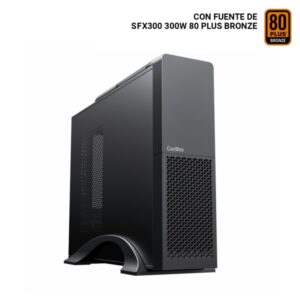 coolbox t313 bz slim caja torre micro atx, mini itx tamaño hdd 2.5", 3.5" usb 3.0, usb c fuente de alimentacion 300w color negro