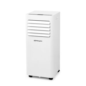 orbegozo adr 71 aire acondicionado portatil 1750 frigorias 780w clase energetica a pantalla led frio, ventilacion y deshumidificacion modo noche mando a distancia ruedas pivotantes color blanco