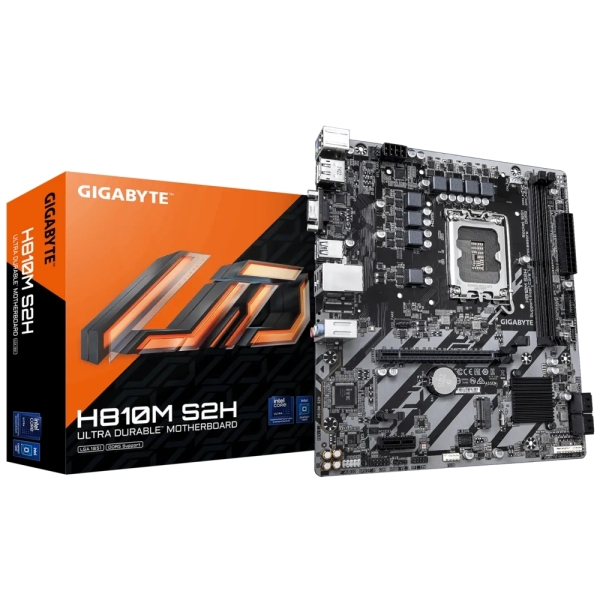 gigabyte h810m s2h placa base intel 1851 2x ddr5 m.2, sata, pcie4.0 hdmi, displayport, vga, rj 45, usb 3.2 microatx