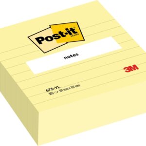 post it bloc de 300 notas adhesivas reposicionables forma cuadrada 101x101mm color amarillo claro