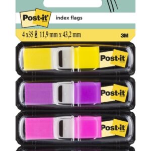post it index pack de 4 dispensadores con 35 marcadores de indice reposicionables forma rectangular colores surtidos