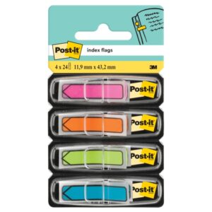 post it index pack de 4 dispensadores con 24 marcadores de indice reposicionables forma rectangular colores surtidos
