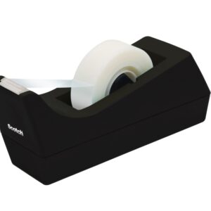 scotch dispensador de cinta adhesiva base antideslizante plastico 100% reciclado cinta no incluida color negro