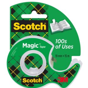 scotch magic cinta adhesiva invisible incluye dispensador 19mm x 15m color transparente