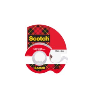 scotch crystal cinta adhesiva 12mm x 10m incluye dispensador supertransparente