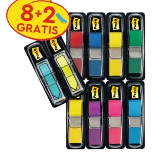 post it index pack de 10 dispensadores con 35 marcadores de indice reposicionables forma rectangular colores surtidos
