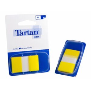 tartan pack de 12 dispensadores de 50 marcadores reposicionables 25x43mm color amarillo