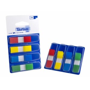 tartan pack de 4 dispensadores de 35 marcadores adhesivos reposicionables 11x43mm colores surtidos