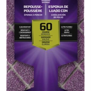 3m pro grade precision taco de lija grano 60 grueso canalizacion de polvo 6.35x11.4x2.54cm color morado
