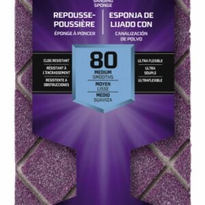 3m pro grade precision taco de lija grano 80 mediano canalizacion de polvo 6.35x11.4x2.54cm color morado