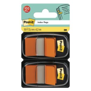 post it index pack de 2 dispensadores con 50 marcadores de indice reposicionables forma rectangular color naranja