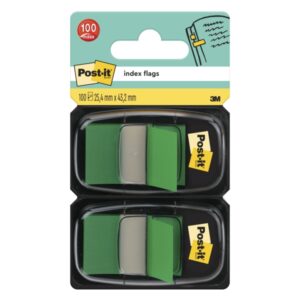 post it index pack de 2 dispensadores con 50 marcadores de indice reposicionables forma rectangular color verde