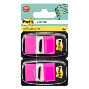 post it index pack de 2 dispensadores con 50 marcadores reposicionables 25.4x43.2mm color rosa