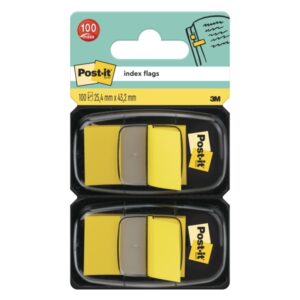 post it index pack de 2 dispensadores con 50 marcadores de indice reposicionables forma rectangular color amarillo claro