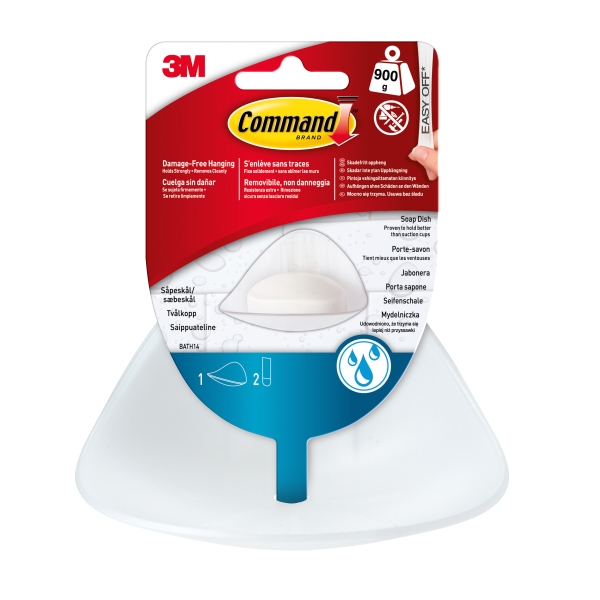 command jabonera de aseo soporta hasta 0.9kg color blanco