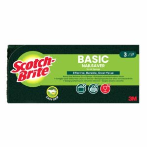 scotch brite basic pack de 3 estropajos de cocina proteccion para los dedos color verde oscuro
