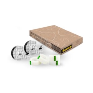scotch pack de 2 dispensadores metalicos + 4 cintas adhesivas scotch magic para rollos de hasta 19mm x 13.9m 66% adhesivo vegetal