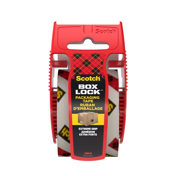 scotch 195 ef box lock precinto de embalaje 48mm x 20.3m incluye dispensador color transparente