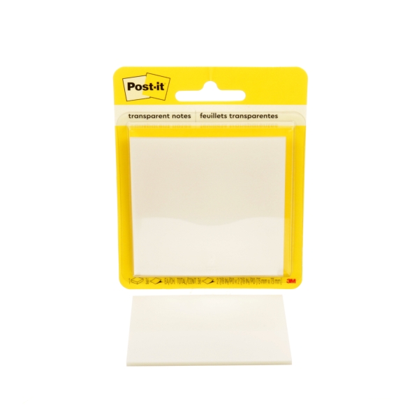 post it bloc de 36 notas transparentes forma cuadrada 73x73mm color transparente