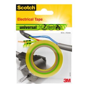 scotch cinta aislante 15mm x 10m color verde/amarillo