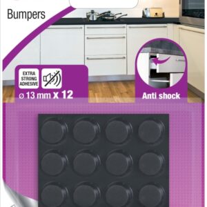 3m pack de 12 almohadillas adhesivas antichoque 13mm de diametro color negro