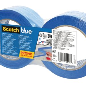 scotchblue pack de 2 cintas de enmascarar 48mm x 41m 100% pefc multisuperficie color azul