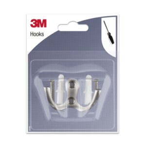 3m gancho doble para atornillar de metal color gris metalizado