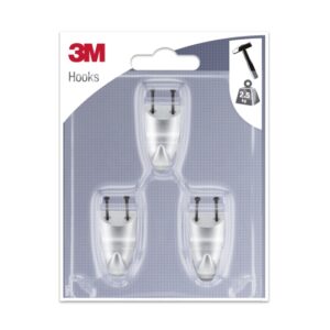 3m pack de 3 ganchos para clavar formato s soporta hasta 2.5kg color gris metalizado