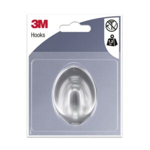 3m gancho adhesivo ovalado formato l soporta hasta 1.2kg color gris metalizado