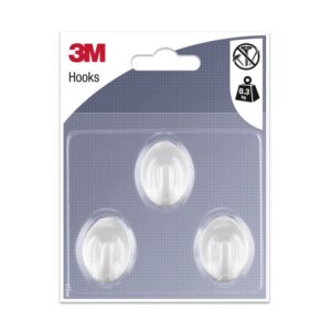 3m pack de 3 ganchos adhesivos ovalados formato s soporta hasta 0.3kg color blanco