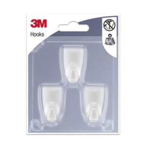 3m pack de 3 ganchos adhesivos modernos formato s soporta hasta 0.3kg color blanco
