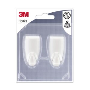 3m pack de 2 ganchos adhesivos modernos formato m soporta hasta 0.6kg color blanco