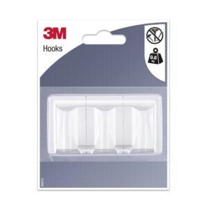 3m gancho adhesivo rectangular formato l soporta hasta 0.6kg color blanco