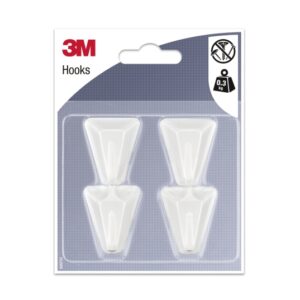 3m pack de 4 ganchos adhesivos triangulares soporta hasta 1kg color blanco