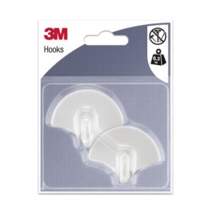 3m pack de 2 ganchos adhesivos con forma de abanico soporta hasta 0.3kg color blanco