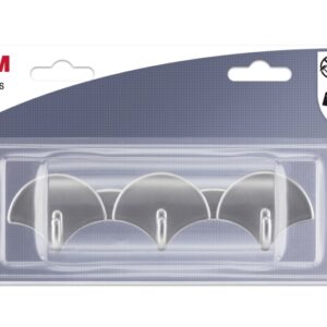 3m ganchos adhesivos en barra 3 ganchos soporta hasta 1.5kg color gris metalizado