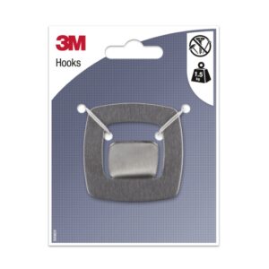 3m gancho adhesivo metalico cuadrado soporta hasta 1.5kg color gris/titanio