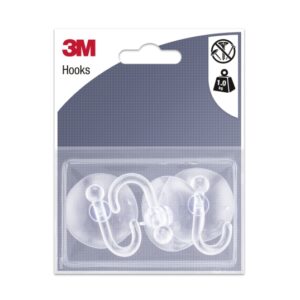 3m pack de 3 ganchos de ventosa soporta hasta 1kg color transparente